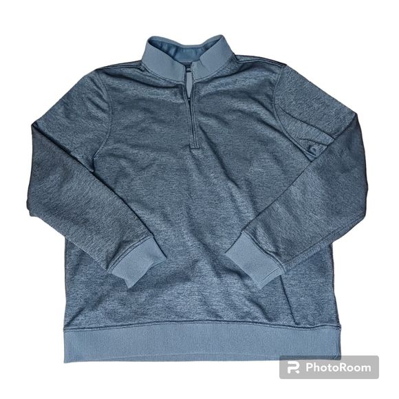 Under Armour Men's Large Golf Storm Sweater Gray Fleece 1/4 Zip Long Sleeve - Picture 4 of 15